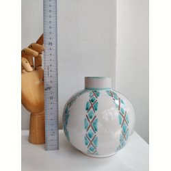 S�holm kuglevase, hvid og gr�n