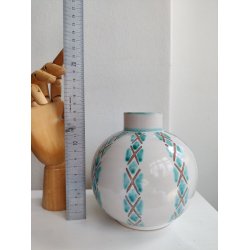 S�holm kuglevase, hvid og gr�n