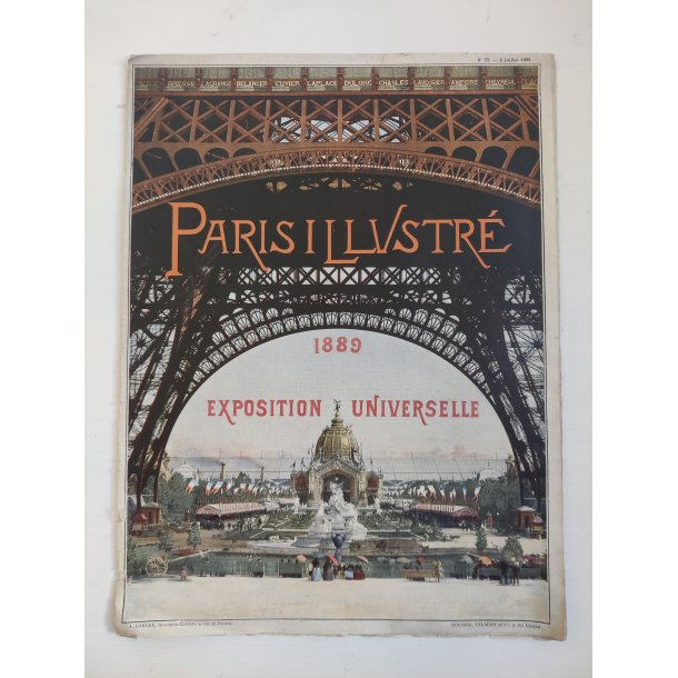 Fransk magasin fra Verdensudstillingen 1889, Paris Illustr� med Eiffelt�rnet