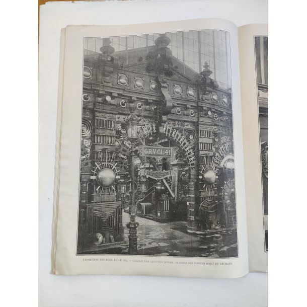 Fransk magasin fra Verdensudstillingen 1889, Paris Illustr� med Eiffelt�rnet