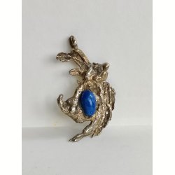 Vintage vedh�ng i tin med lapis lazuli, 1970erne