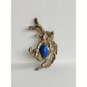 Vintage vedh�ng i tin med lapis lazuli, 1970erne