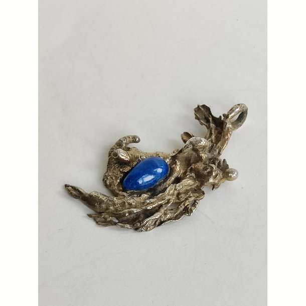 Vintage vedh�ng i tin med lapis lazuli, 1970erne