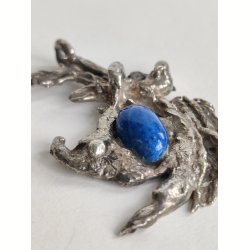 Vintage vedh�ng i tin med lapis lazuli, 1970erne