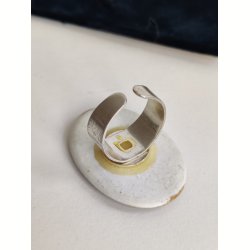 Vintage keramikring med brun glasering