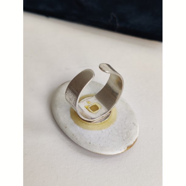 Vintage keramikring med brun glasering