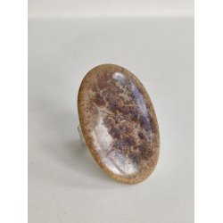 Vintage keramikring med brun glasering