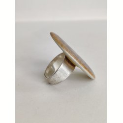 Vintage keramikring med brun glasering