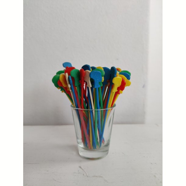 Lot vintage cocktailpinde med Cirkelkaffe pigen