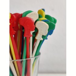 Lot vintage cocktailpinde med Cirkelkaffe pigen