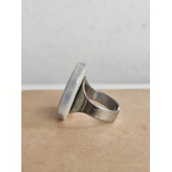 Vintage keramikring, bl� glasering, 1970'erne