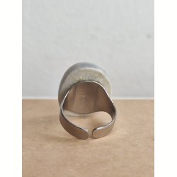 Vintage keramikring, bl� glasering, 1970'erne