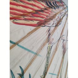 Vintage parasol med p�fugl, japansk 1970'erne
