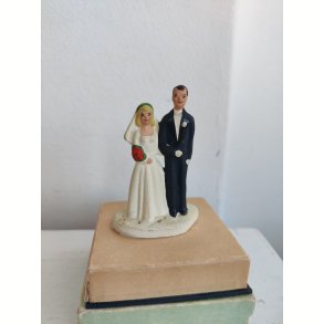 Vintage figur af brudepar til bryllupskage