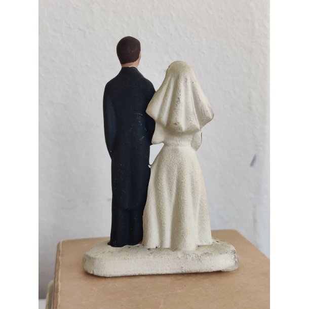 Vintage figur af brudepar til bryllupskage
