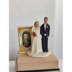 Vintage figur af brudepar til bryllupskage