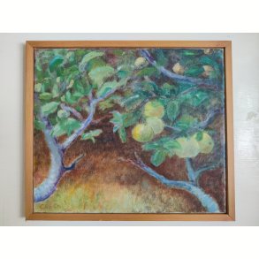 �bler p� grene. Originalt maleri, Ch. v. Ch.
