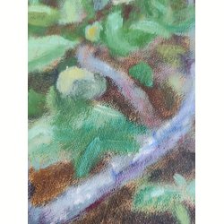 �bler p� grene. Originalt maleri, Ch. v. Ch.