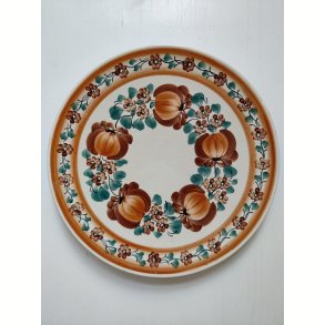 K�mpe h�ndmalet fajancefad, orange farver