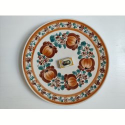 K�mpe h�ndmalet fajancefad, orange farver