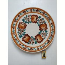 K�mpe h�ndmalet fajancefad, orange farver