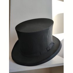 Chapeau claque - sammenklappelig h�j hat 57 cm