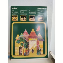Vintage samles�t fra UNICEF 1977, byg selv sm� huse