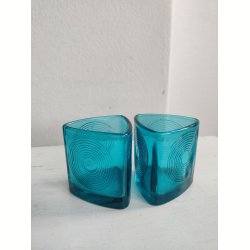 2 Holmegaard Skjold glasbeholdere, turkis