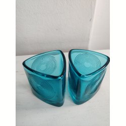 2 Holmegaard Skjold glasbeholdere, turkis