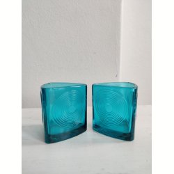 2 Holmegaard Skjold glasbeholdere, turkis