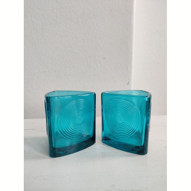 2 Holmegaard Skjold glasbeholdere, turkis