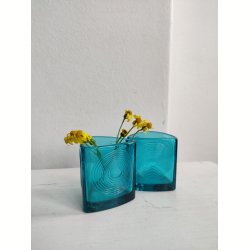 2 Holmegaard Skjold glasbeholdere, turkis
