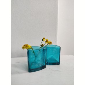 2 Holmegaard Skjold glasbeholdere, turkis