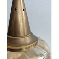 Vintage glaspendel med m�nster og messingtop, 1960-1970