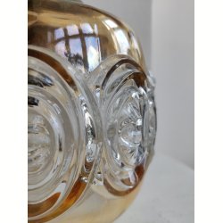 Vintage glaspendel med m�nster og messingtop, 1960-1970