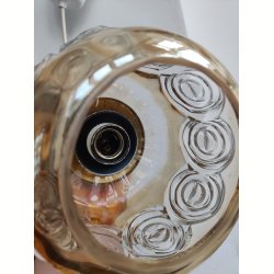 Vintage glaspendel med m�nster og messingtop, 1960-1970