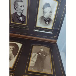 Antikt l�derindbundet fotoalbum