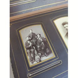 Antikt l�derindbundet fotoalbum