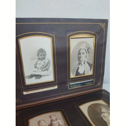 Antikt l�derindbundet fotoalbum
