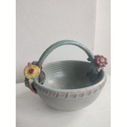 Keramiksk�l med blomsterfigurer, 1948-1956
