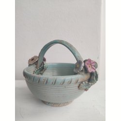Keramiksk�l med blomsterfigurer, 1948-1956