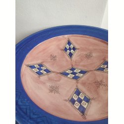 Stort h�ndmalet keramikfad, �34 cm