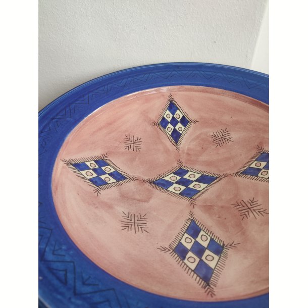 Stort h�ndmalet keramikfad, �34 cm