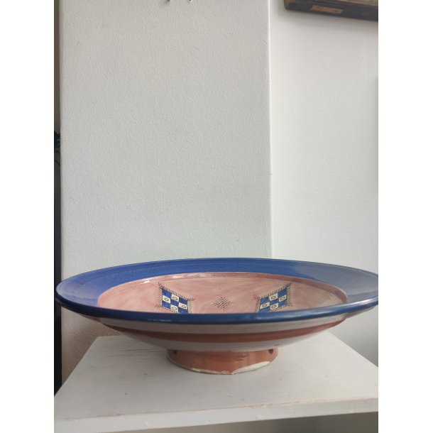 Stort h�ndmalet keramikfad, �34 cm
