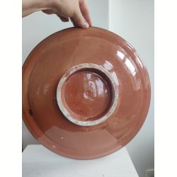 Stort h�ndmalet keramikfad, �34 cm