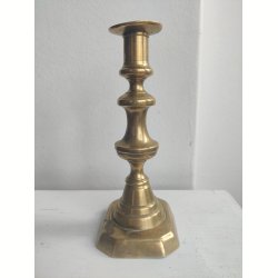 Lysestage af messing, 1850-1900