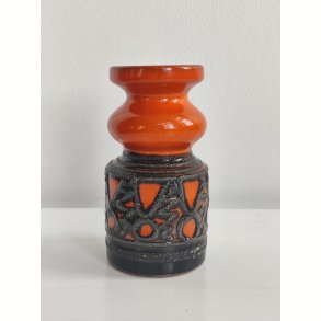 WG vase i orange og sort, fat lava